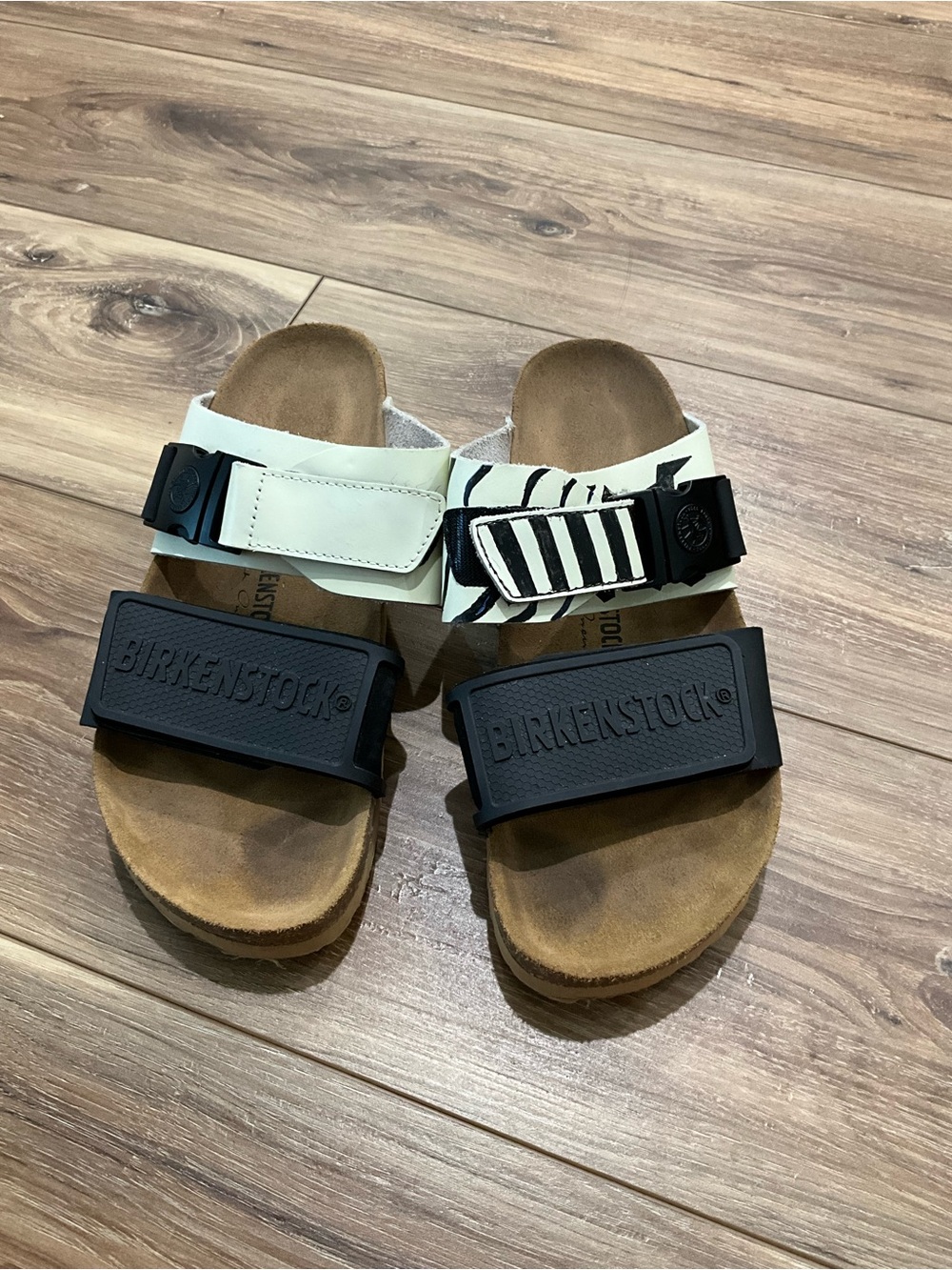 Rick Owen’s Birkenstock Rotterdam Limited Edition sandals Sz 42 Stripes Black